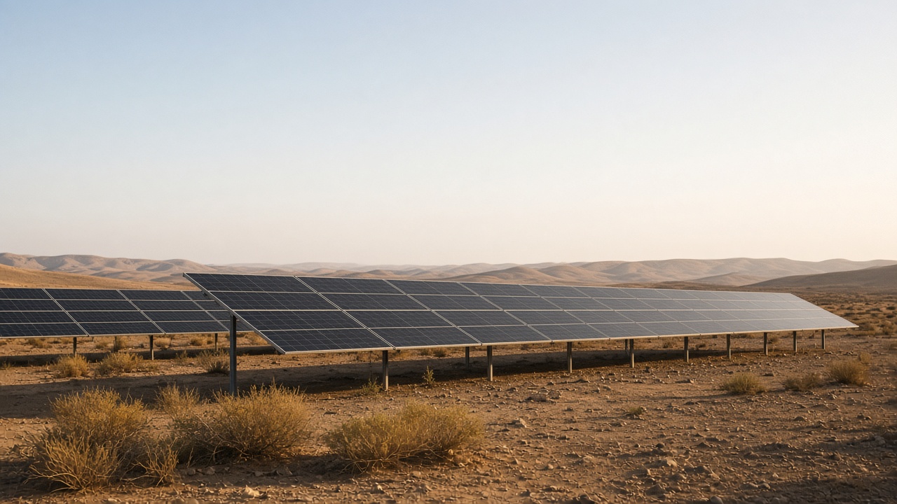 Ground-mounted solar array in the Negev