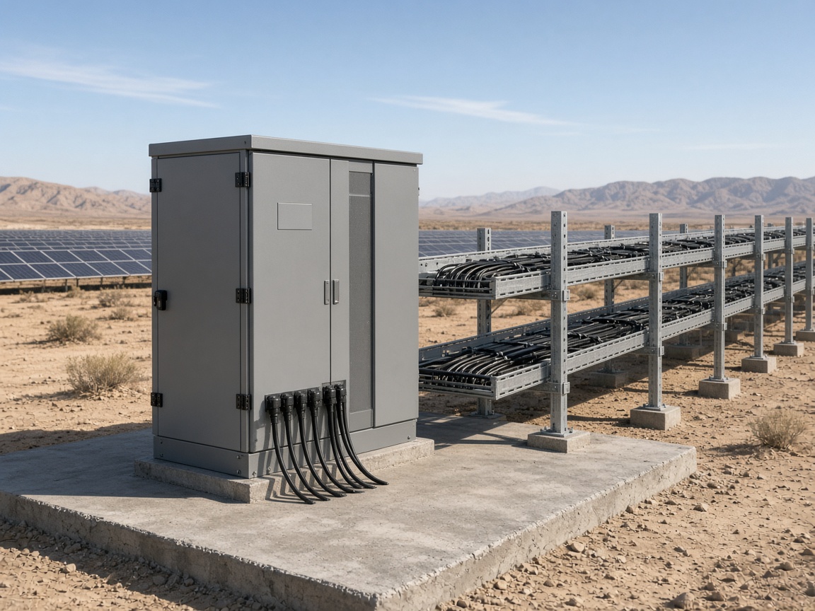 Solar inverter cabinet and cable trays