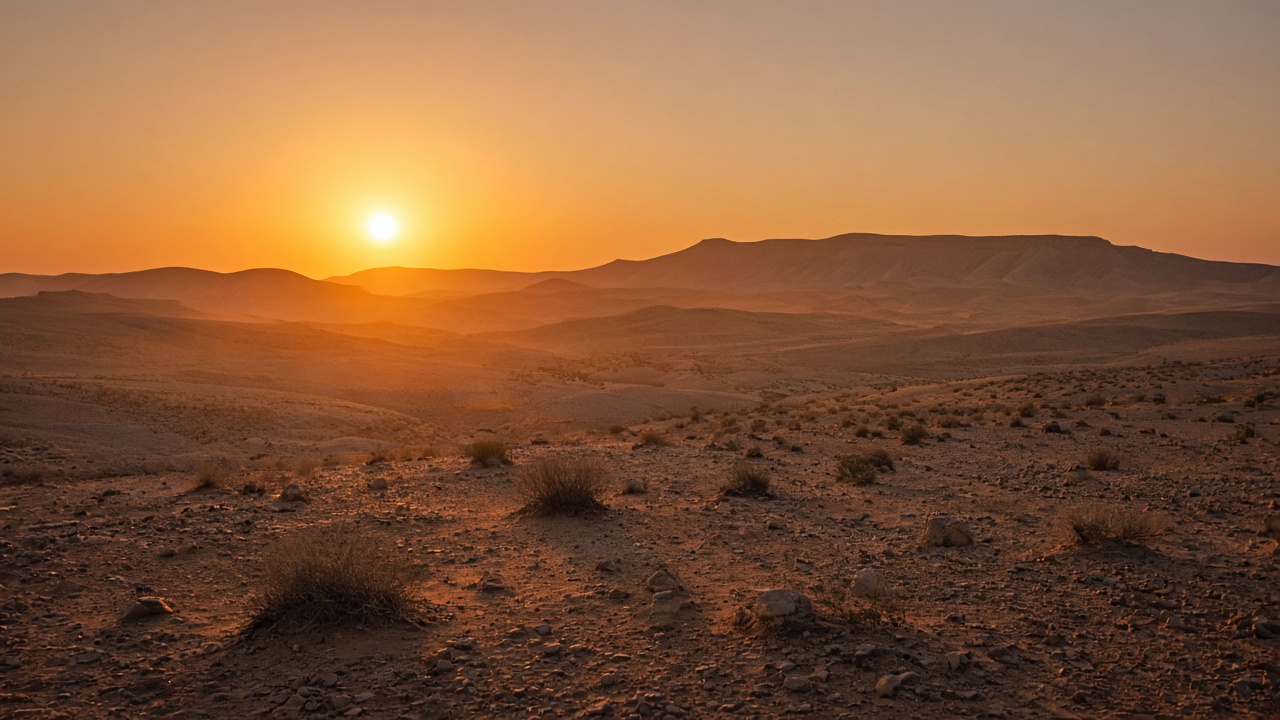 Negev ridge at sunset